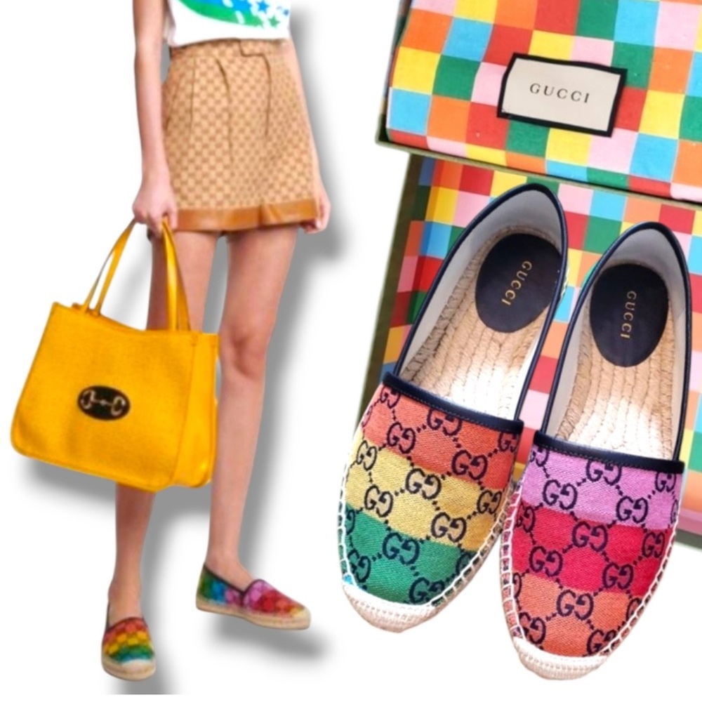 Gucci Multicolor Espadrilles Rainbow flats